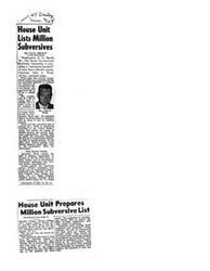 ["The document is about Governor Earl Warren launching his re-election campaign with the Democrats divided over supporting James Roosevelt. Many party leaders are against Roosevelt and some are supporting other candidates. The situation is further complicated by the entrance of Manchester Boddy into the United States senatorial race. Chrysler Corp. and the United Auto Workers are in peace talks that have been recessed. There is also mention of Sally Restano and her whereabouts."]