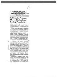 ["California Democratic leaders praised Manchester Boddy for his declaration against a \"subversive clique\" trying to take over the party. Boddy received a resounding ovation at a testimonial dinner, where he spoke about issues such as the Central Valley controversy and the need for public works projects. He emphasized the importance of unity and practicality in addressing California's problems. The document also mentions Boddy's campaign for a Senate seat and his views on various political matters."]