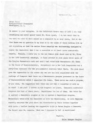 ["Congressman Richard M. Nixon believes that the 1950 election is crucial for determining the fate of the nation and its stance against Communist aggression. He criticizes his opponent, Helen Gahagan Douglas, for her perceived lack of understanding of the Communist threat and her voting record against anti-Communist measures. Nixon emphasizes the importance of having a Senator with a strong stance against Communism and a background in national defense during this critical period in history."]