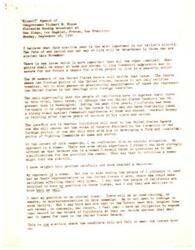 ["Helen Gahagan Douglas writes to Mr. Clyde Giles to address concerns about her husband Melvyn Douglas contributing to the defense of the Hollywood Ten, clarifying that he was involved with the Committee for the First Amendment, which protested against the procedures of the House Committee on Un-American Activities. She provides further information and offers to provide materials to support her claims. She expresses gratitude for the committee's support and invites them to a meeting in Fresno."]