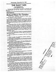 ["Deputy Sheriff John J. Coady accuses the Board of Supervisors of trying to mislead voters on Proposition A, a measure for county peace officers and firemen. National GOP chairman predicts a record voter turnout in the 1950 elections. The measure is supported by high county officials and aims to provide economical retirement for peace officers and firemen. Democrats aim to hold their own in the House and gain Senate seats. The Board of Supervisors' tactics are criticized and efforts to secure the pivotal Negro vote are noted. Girl Scout Week in 1950 will be celebrated with the largest membership in history."]