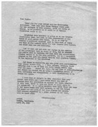 ["The document is a letter from Paul Zaffran, a lawyer, to Helen G. Douglas, discussing a legal matter involving Grace L. Haynes' testimony and cross-examination. Zaffran expresses confusion over another law firm's handling of the matter and suggests ignoring it. He also mentions sending regards from himself and Mickey, and hopes to see Douglas soon."]