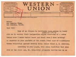 ["This is a transcript from a court case in California from 1953 involving plaintiff Vernon Kilpatrick and defendant C.H. Anderson. Culbert L. Olson, a former Governor of California, testified about his knowledge of Kilpatrick and his reputation for truth and integrity. There was a dispute over whether Olson's response about Kilpatrick's reputation was relevant to the question asked."]