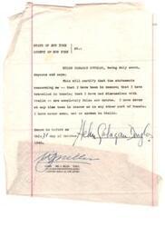 ["The author denies being a Communist and refutes false rumors spread by those who oppose their support of the New Deal and Fair Deal. They also defend their husband against similar accusations. They are willing to swear under oath to the truth of their statements."]