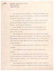 ["Helen Gahagan Douglas spoke at an ILGWU rally at Labor Temple on November 2, 1944, just five days before the election. She discussed the progress made since the Great Depression and the importance of voting for a Democratic administration that supports free enterprise, fair wages, and social programs. She emphasized the need for peace, poverty eradication, and healthcare for all Americans. She highlighted President Roosevelt's achievements and the Democratic Party's objectives for a better future."]