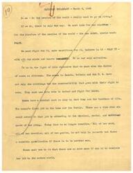 ["The document discusses the challenges faced by returning veterans in finding employment, housing, and affordable necessities. It also highlights the importance of supporting programs such as the O.P.A, health care bill, and efforts to prevent another world war, particularly due to the destructive power of atomic bombs. The document emphasizes the urgency of taking action to ensure peace and prevent the devastating consequences of nuclear warfare."]