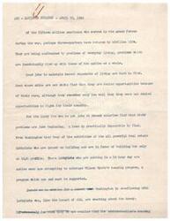 ["Helen Gahagan Douglas spoke at an OPA rally in 1946, emphasizing the importance of peace and the connection between price control and economic stability. She argued against removing price ceilings, warning of the disastrous consequences of inflation. She criticized Senator Taft and the Republicans for their reckless economic policies and urged people to support the OPA to prevent a future of inflation and economic hardship."]