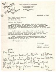 ["The Los Angeles World Affairs Council is reaching out to Congresswoman Helen Gahagan Douglas to invite her to address their members on American foreign and defense policy. They believe her appearance would contribute to a reasoned national dialogue and offer their best wishes for her continued success."]