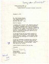 ["The document is inviting Congresswoman Helen Gahagan Douglas to be a guest on the EVERYWOMAN program, which focuses on issues relevant to women but also covers topics of interest to all viewers. The program is broadcast live on weekdays and taped for broadcast on weekends. The document expresses hope that Mrs. Douglas will join the program and discusses potential topics for discussion."]