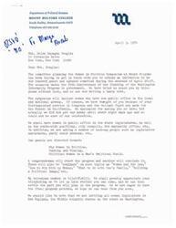 ["The Bradford Community Club in Vermont is inviting Mrs. Melvin Douglass to be a speaker at their fall meeting on October 7th. They would be honored to have her and her husband for dinner, followed by her words of wisdom on a subject of her choosing. The club is awaiting her reply and hopes she will be able to attend."]