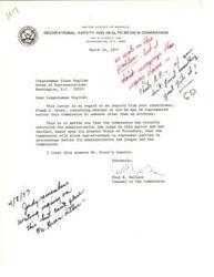 ["Congressman Glenn English contacted the Occupational Safety and Health Administration (OSHA) on behalf of Bill Finley regarding proposed noise regulations. OSHA provided information on the proposed revisions to the noise exposure standard, including maintaining the 90 dB(A) average exposure limit and requirements for noise control. OSHA is carefully analyzing the information and arguments before making final determinations on the revised standard. Congressman English also contacted the United States Department of Labor to inquire about the response from OSHA. Overall, there is ongoing discussion and consideration of the potential impact of the noise regulations on industries and employees."]