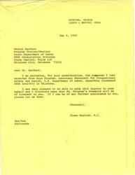 ["Congressman Glenn English received a response from Eula Bingham, Assistant Secretary for Occupational Safety and Health, regarding OSHA activity in Oklahoma. Governor George Nigh of Oklahoma expressed concern about the increase in compliance officers in Oklahoma and the decrease in funding for the consultation program. OSHA explained the benchmarks for compliance officers in Oklahoma and clarified that the funding reduction did not impact the level of consultation services. Funding for the consultation program in Oklahoma increased in FY '80, allowing for program growth. OSHA agrees with Governor Nigh on the importance of consultation and training programs to reduce occupational hazards."]