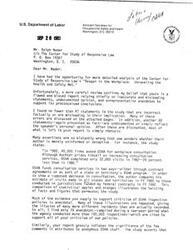 ["The United Brotherhood of Carpenters and Joiners of America and the AFL-CIO are concerned about the interference of the Office of Management and Budget in the OSHA rulemaking process, which they believe negatively impacts worker safety and health. They are calling for a report by the Committee on Government Operations on this issue and urge Congress to consider the impact of Executive Order 12291 on worker safety and health regulation. They also raise concerns about OSHA's regulatory actions, specifically the watering down of the commercial diving standard. They request a report on these issues to be brought before the full Committee on Government Operations for consideration."]