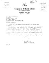 ["The document is from Glenn English, a member of Congress, to Chairman Joseph M. Gaydos regarding concerns and suggestions raised by Mr. Charles Waldrop about OSHA programmed inspections in Oklahoma. English urges Gaydos to consider Waldrop's concerns and suggestions in reviewing the issue."]