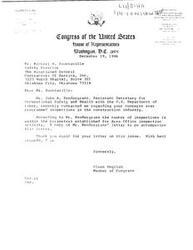 ["The document  discusses various updates and information related to OSHA regulations and procedures in 1987. It mentions a 4.2% COLA for retired federal and military employees, court orders to expand coverage for manufacturers of chemicals, and contact information for OSHA officials. It also includes references to hazardous materials safety data sheets and unions bringing issues to court."]