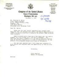 ["The document addresses the need for proper training and equipment for fire departments in Oklahoma to handle hazardous materials incidents. It mentions the lack of funding received by the state compared to others, and requests that more funding be allocated to improve training facilities. It also discusses the operation of a hazardous waste disposal site in Western Oklahoma and the potential risks to communities. The document urges for fair distribution of training funds and asks for support from the recipient, Glenn English."]