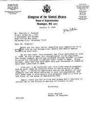 ["Tom Ritchie, the President of Ritchie Corporation, wrote a letter to Representative Glenn English on February 2, 1989, thanking him for his responsiveness to a previous letter regarding OSHA and the \"asphalt fumes\" issue. Ritchie expressed gratitude for having representatives in Congress who listen to the concerns of constituents, even if they do not live in their district."]