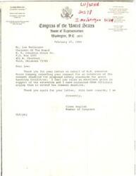 ["The document  is a letter from Glenn English, a member of Congress, to Mike Mahoney of Wheeler Brothers Grain Company regarding a request for an extension of the comment deadline for proposed safety standards for grain handling facilities. English supports the extension and has contacted OSHA officials urging them to extend the deadline. Mahoney had previously written to OSHA requesting the extension due to the need for more time to assess the impact of the proposed standards on his facility."]
