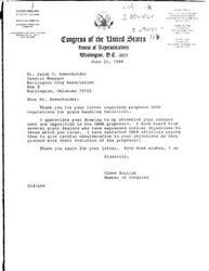 ["Congressman Glenn English is writing to Ms. Ruth Knight, Chief of Legislation at O.S.H.A., on behalf of Oklahoma grain dealers who have expressed objections to O.S.H.A. proposals affecting grain handling facilities. The congressman urges Ms. Knight to carefully consider the concerns raised by the dealers as she evaluates the proposed changes."]