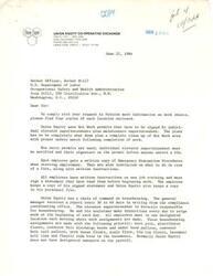 ["The document  includes correspondence between Glenn English, a member of Congress from Oklahoma, and Steve Kopperud, the Legislative Director of the American Feed Manufacturers Association, regarding proposed OSHA regulations for grain handling facilities. The AFMA expresses concern over the potential impact of the regulations on the livestock and poultry feed industry, citing high costs and asking for feed mills to be excluded from the proposal. The OSHA regulation is controversial, with concerns about its impact on industry costs and safety records."]