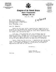 ["Richard Risley, President and General Manager of Feuquay Elevator Company, wrote to Congressman Glenn English expressing opposition to a proposal by OSHA to create a 4 milligram per cubic meter exposure level for wheat, oat, and barley dust. Risley requested English's support in opposing the ruling, citing concerns about the impact on the grain industry. Additionally, Risley criticized the lack of scientific evidence supporting the proposed exposure level and questioned the legitimacy of OSHA's decision-making process."]