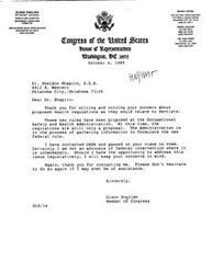 ["Dr. D.A. Ballew is concerned about proposed health regulations for dentists by OSHA, stating that the chemicals used may not be safe. He urges Congressman Glenn English to address this issue and express dentistry's concerns to OSHA. The American Dental Association also highlights the excessive costs and potential negative impact of the proposed regulations on dental care access. They urge dentists to write to Congress to address these issues."]