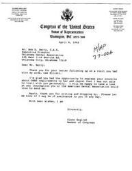 ["The document  consists of two letters written to Representative Glenn English expressing concerns about the Occupational Safety and Health Administration's bloodborne pathogen standards, specifically in relation to the dental profession. The documents highlight the perceived excessive and costly nature of the regulations, lack of proper communication and consultation with dentists, and the negative impact on the dental industry. The documents call for a reconsideration of the regulations and express hope for a resolution through legal action by the American Dental Association."]