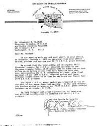 ["Luther Black Bear wrote a letter to Mr. Alexander S. McNabb regarding the administration of  Comprehensive Employment and Training Act (CETA) funds within the Cheyenne and Arapaho Tribe. Black Bear expressed concern about the failure to submit required records for fiscal years 1977 and 1978, and urged for a full investigation into the matter. He also called for accountability and responsibility from the Business Committee, Business Manager, and  Comprehensive Employment and Training Act (CETA) Program Director. Black Bear requested assistance and attention to resolve the issues with the  Comprehensive Employment and Training Act (CETA) Manpower Program. Congressman Glenn English acknowledged Black Bear's letter and expressed hope for a resolution in the near future."]