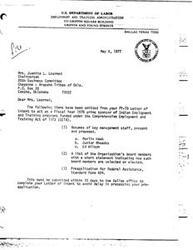 ["The document introduces Edmond H. Burns, a leader in the efforts of the Cheyenne-Arapaho Indian Tribes to correct issues in the  Comprehensive Employment and Training Act (CETA) program in Concho. The Tribes are taking civil and tribal actions to correct past mistakes and are preparing for potential criminal action against those responsible. The document requests Congressman English's assistance in putting the program under competent leadership and implementing a technical assistance agreement."]