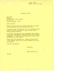 ["Mrs. Dee Ola Delk writes to Representative Glenn English expressing her concerns about the new Wage and Hour Law and how it is affecting her as an employee of a library system. She feels restricted by the law and believes it is hindering her ability to provide quality service to patrons. She also mentions how the law has impacted her husband's schedule and their family's income. Delk requests further study of the situation and hopes for assistance in addressing the issues caused by the law."]