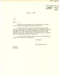["The document  discusses responses from the Department of Labor regarding the Wage and Hour Law and the Fair Labor Standards Act. It mentions the oversight of the 1974 amendments to the Act and addresses concerns related to overtime pay for employees of public libraries. The documents from constituents are acknowledged, and information regarding minimum wage, overtime pay, exemptions, and payment requirements are provided. The Department of Labor offers assistance and suggests contacting the Wage and Hour Division for further questions."]