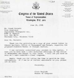["Explosives Transports Inc. is concerned about the proposed Standard Tender of Freight Service by the United States Government, which they believe will restrict flexibility, increase administrative overhead, and reduce rate structure for carriers, particularly affecting small businesses like themselves. They feel the new format needs more research and are asking for the proposal to not be approved and implemented."]