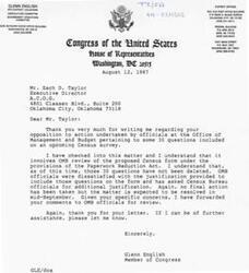 ["The document is a request to the Honorable Glenn English to recommend an amendment to the Office of Management and Budget Circular A-102, Attachment 0, so that rural schools with 2,500 average daily attendance or less can be exempt from federal procurement standards. The document is signed by June Knight, the Superintendent of Hobart Public Schools."]