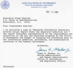 ["The document is a response to Congressman Glenn English regarding his views on the FY 1991 Budget, specifically focusing on the importance of Medicare in financing health care for the elderly and disabled. The Administration has been working with Congress to contain the growth in Medicare expenditures and is committed to maintaining high-quality care for beneficiaries. The document expresses a desire to continue working together to improve the Medicare system while protecting beneficiaries."]