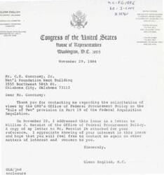 ["The document is in response to a solicitation for comments regarding the Federal Acquisition Regulations \"Rule of Two\" and expresses opposition to any regulation that excludes businesses from competing for federal contracts, particularly in the Architect-Engineer industry. The document urges the Office of Federal Procurement Policy to replace the Rule of Two with a free and open competition standard mandated by the Competition in Contracting Act. The document also criticizes the justification of procurement regulations based on government convenience rather than helping small businesses, and highlights the negative impact of the Rule of Two on competition in the Architect-Engineer industry."]