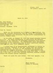 ["The document is a response from Congressman Glenn English to the Urban League of Greater Oklahoma City, Inc., regarding proposed changes in A-122 by OMB that would affect non-profit organizations receiving federal funds. The Congressman expresses his opposition to the proposed changes and assures that he will keep the concerns of the Urban League in mind if similar proposals are reissued. The Urban League also expresses their strong opposition to the proposed rule, citing concerns about its impact on non-profits' ability to deliver services and potential infringement on First Amendment rights. They urge Congressman English to convey their opposition to OMB. The National Urban League office of Washington Operations is also working on the issue."]