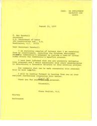 ["The document  is a series of letters from Glenn English, M.C. to different individuals regarding their interest in the Oklahoma Employment Security Commission (OESC) proposal for a Cost-of-Living adjustment. English informs them that Secretary of Labor, F. Ray Marshall is reviewing the proposal and promises to get back in touch with them once he receives a response from the Labor Department. He also encourages them to reach out if they have any questions."]