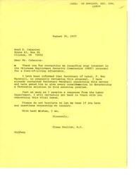 ["Mrs. Juanita Whittenburg wrote to Congressman Glenn English requesting a cost of living raise for Oklahoma Employment Security Commission employees, some of whom are retired and struggling financially. Congressman English responded, indicating that he had contacted the Secretary of Labor about the issue and promised to update Mrs. Whittenburg on any developments."]