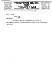 ["The document provides information on the symbols used to indicate different classes of service for Western Union telegrams, including Telegram, Day Letter, Blue, Night Message, Nite, and Night Letter. If none of these symbols appear, it is considered a telegram. The sender is requesting an update on their case in a message to a representative in Washington, DC."]