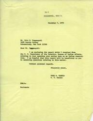 ["The document includes a series of letters between Mr. Eric H. Poggenpohl and Senator Fred R. Harris regarding Poggenpohl's interest in spending his spring term on an Indian reservation. Senator Harris contacts the U.S. Department of the Interior, Bureau of Indian Affairs to gather information on available positions for Poggenpohl. Poggenpohl is advised to contact the Area Director for the location he is interested in working to explore possibilities of getting an assignment."]