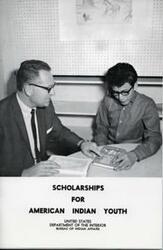 ["The document provides information about scholarships available for American Indian youth, including federal aids, state aids, and tribal aids. It highlights the contributions of Amanda H. Finley in increasing scholarship opportunities for Indian students. The pamphlet also discusses the application process for federal scholarships and working scholarships available at Federal boarding schools."]