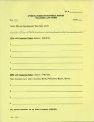 ["This document is part of the Fred R. Harris Senatorial Papers, specifically Box 197, Folder 4. The folder is titled \"Indian Affairs\" and covers the topic of education in Indian schools, specifically the Chilocco Indian School in 1970. It includes information on various VIPS and corporate names related to the subject. The folder may contain documents such as books, publications, reports, or speeches. Special comments on the folder's contents include the code \"OU - 916.\""]