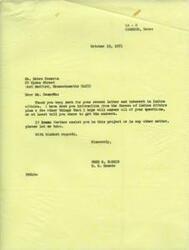 ["Debra Cameron, a graduate student at Tufts University, wrote to Senator Fred R. Harris requesting information on the education of Indians in Oklahoma, specifically regarding the Concho Indian school. Senator Harris replied, thanking her for her interest and sending information from the Bureau of Indian Affairs to help answer her questions. He also offered further assistance if needed."]