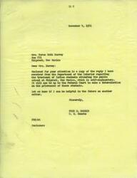 ["The letter is from Senator Fred Harris to Mrs. Norma Ruth Harvey regarding the treatment of Indian students at the public school in Shiprock, New Mexico. The Department of the Interior has responded, stating that a petition was circulated by students, leading to a meeting with parents and tribal leaders. A Navajo legal aid organization has filed a lawsuit on behalf of the students, which is pending in Federal Court. Mrs. Harvey had previously contacted Senator Harris about discrimination against Navajo students by white teachers at the school. The letter details instances of harassment, threats, intimidation, and physical abuse towards Navajo students. Mrs. Harvey is willing to provide testimony under oath and has faced accusations from local authorities. The situation is described as a reaction to \"Navajo Power\" and a paranoid persecution of Navajo students."]