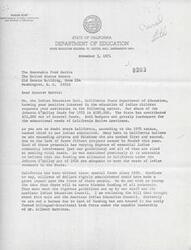 ["Wilson Riles, Superintendent of Public Instruction in California, wrote a letter to Senator Fred Harris requesting assistance in securing more funding for Indian education in California. Riles explained that the current funding from the Johnson O'Malley Act is inadequate to meet the educational needs of Native American students in the state. He noted that California has a significant Native American population and that many projects aimed at meeting vital needs cannot be funded due to lack of funds. Riles emphasized the importance of properly administering funds to have a positive impact on the lives of Native American communities. He also mentioned that the Indian Education Unit is currently housed within the Bilingual-Bicultural Task Force."]