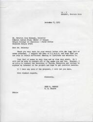 ["Senator Fred R. Harris expresses support for the Chicano Indian Study Center of Oregon and hopes they receive sufficient funding. He acknowledges the long list of names provided but states he may not be able to contact all of them. He plans to contact the Secretary of Health, Education and Welfare to express interest in the project and will provide updates on any news regarding the proposal."]