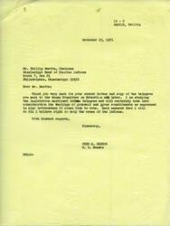 ["Mr. Phillip Martin, Chairman of the Mississippi Band of Choctaw Indians, sent a letter to Honorable Fred Harris of the U.S. Senate requesting support for direct funding to Indian Tribes for the Occupational Education Act. In response, Fred Harris expressed gratitude for the letter and telegram sent to the House Committee on Education and Labor, stating that he will consider the feelings of the Choctaw Tribe when it comes time to vote and will do what he believes is right to help the cause of the Indians."]