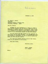 ["Senator Fred R. Harris informs Mr. Robert L. Martin, President of Oklahoma College of Liberal Arts, that the Department of Health, Education, and Welfare is reviewing his proposal for an educational program for American Indians. Senator Harris expresses hope that Martin will secure the grant he has applied for and offers further assistance if needed."]