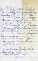 ["Eddie Bosley received assistance from Dr. Le Blanc at Cooper Clinic for his weight issues and was given glasses by Dr. Louise. Henry of Fort Smith helped as well, but the sender acknowledges they will have to pay their own bills. They thank those who have helped them."]