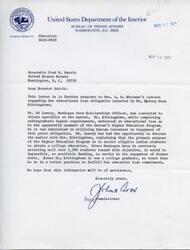 ["The letter is a response to a concern regarding an educational loan obligation of Mr. Quincy Dean Sittingdown. It explains that Mr. Sittingdown undertook the loan while completing his undergraduate degree and is now interested in utilizing Bureau resources for repayment. However, due to funding constraints, the Bureau is unable to assist in the repayment of former debts. The letter suggests that Mr. Sittingdown, as a college graduate, should be in a better position to fulfill his loan commitment."]